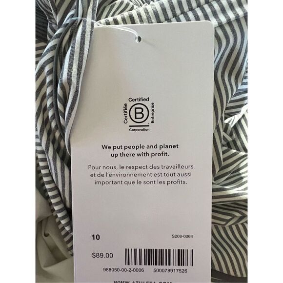 Athleta Women's Brooklyn Textured Pull On Striped Ankle Pants Size 10 NWT - Picture 8 of 8